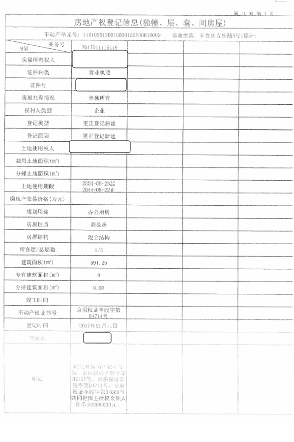 方庄路5号1层5-1、1层5-2、1层5-3、2层5-4、2层5-5、3层5-6、3层5-7