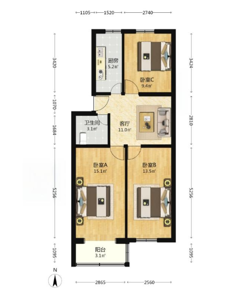 建予园 6号楼null层1406号